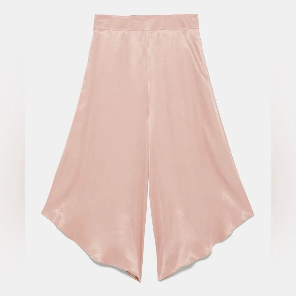 ZARA Flowy Satin‎ Rosè Pants size S
